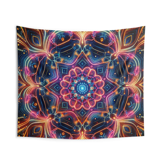Neon Infinity Spectra Splatter Infinity Patterns Art Tapestry