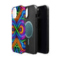 Cosmic Neon Infinity Spectacular. Neon Trippy Infinity Patterns Premium Art Magsafe Magnet Tough IPhone 13 14 15 Pro Plus Max and Mini in Matte and Glossy Phone cases