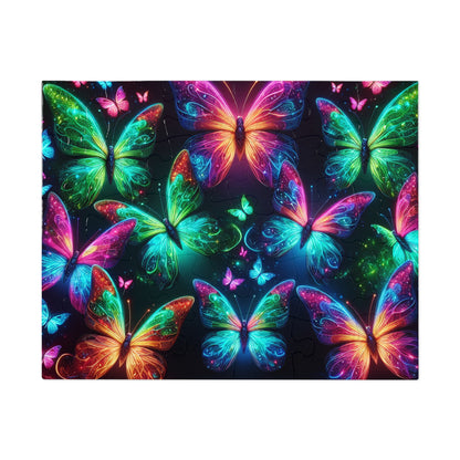 Neon Flutter. - Neon Butterflies Puzzle30, 110, 252, and 1000 Pieces