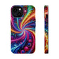 Infinite Neon Ravelry. Neon Trippy Infinity Patterns Premium Art Magsafe Magnet Tough IPhone 13 14 15 Pro Plus Max and Mini in Matte and Glossy Phone cases
