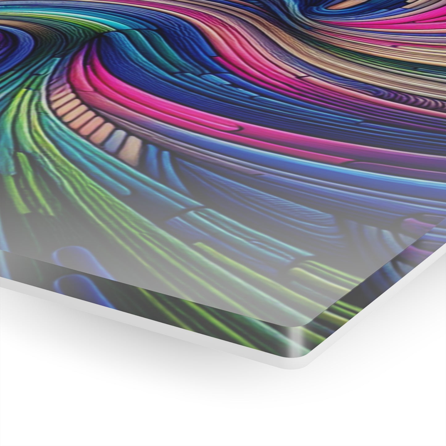 "Infinite Parallax of Neon Hues" Trippy infinity Pattern 1/4" Glossy Acrylic Art