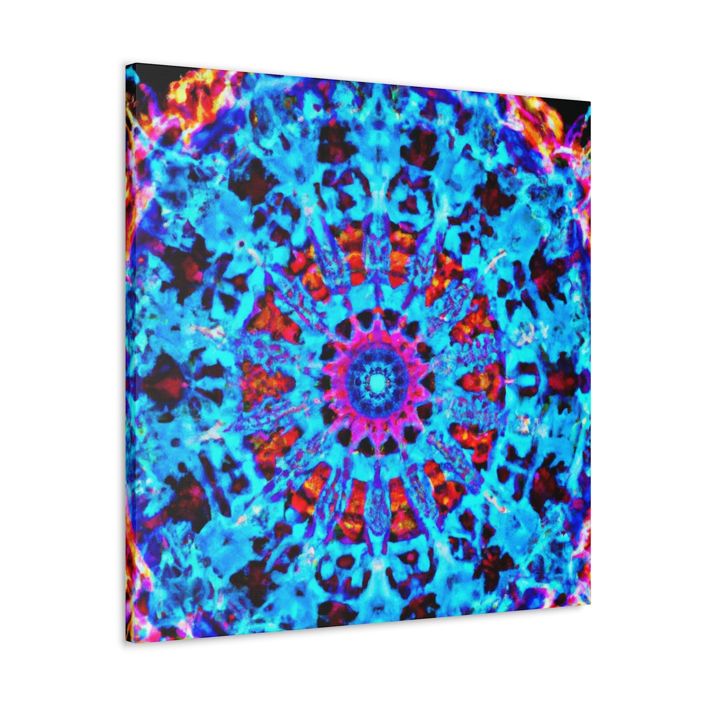 Vividly-Vortexed Neon Infinity Illumination. Trippy Infinity Patterns Art Canvas