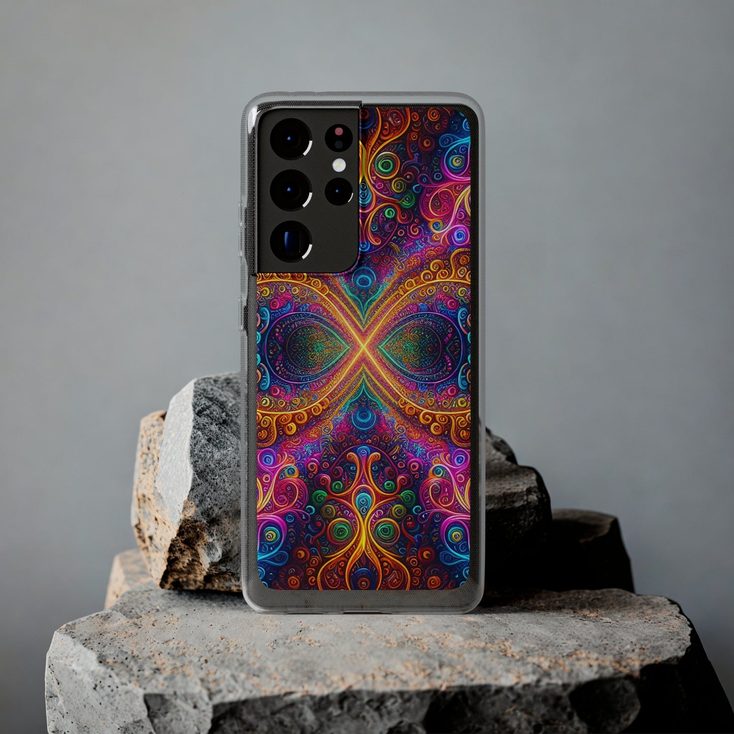 Vibrant Trippy Neon Infinity Swirls Infinity Patterns Art Polycarbonate Phone Case