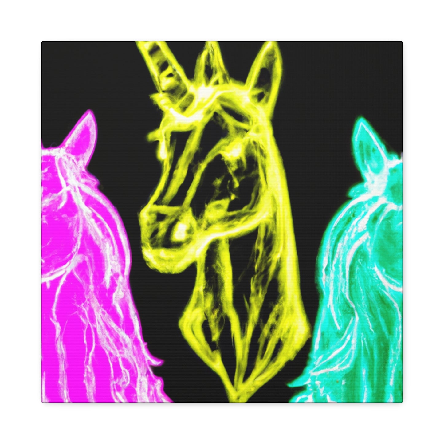 "Neon Unicorn Glow" NEON Unicorns Art Canvas