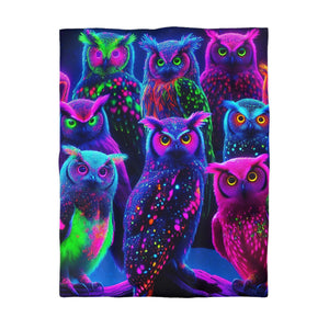Garrod da Vinci - NEON Owls Microfiber Duvet Cover