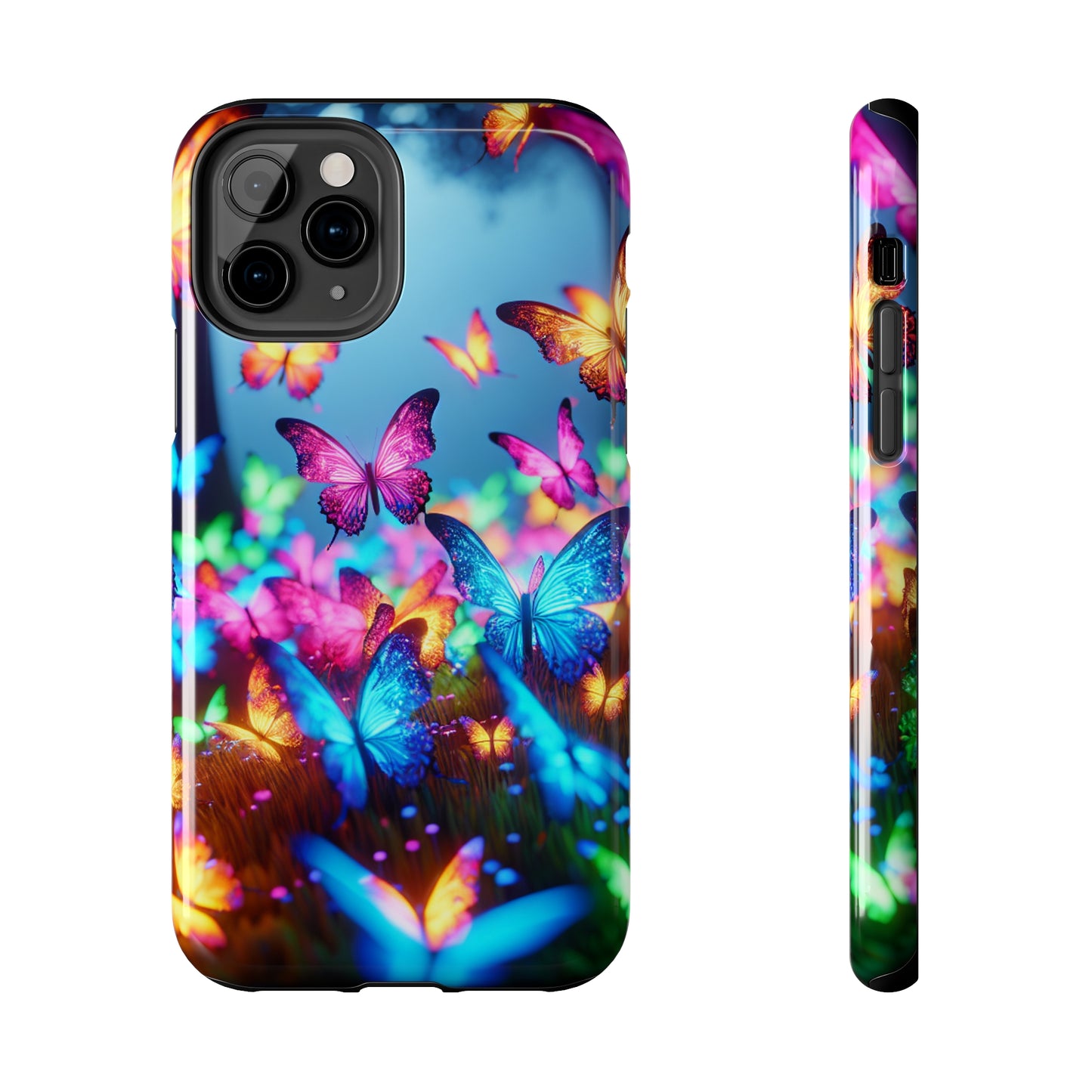 "Neon Butterflies Awakening" NEON Butterflies Tough Phone Case