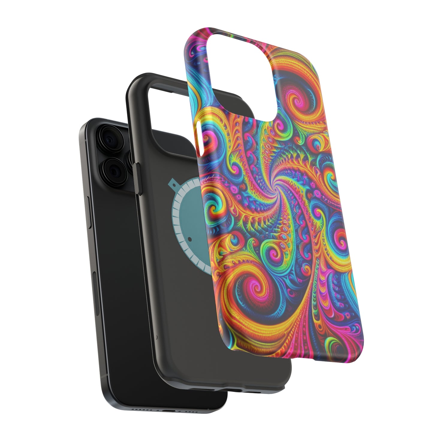 Trip-Infinite Radiance Neon Trippy Infinity Patterns Premium Art Magsafe Magnet Tough IPhone 13 14 15 Pro Plus Max and Mini in Matte and Glossy Phone cases