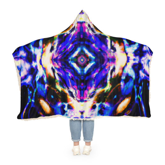 "Infinite Vibrance" - NEON Infinity Patterns Art Hooded Snuggle Blanket