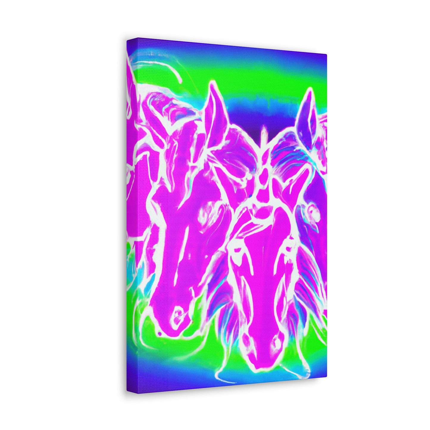 Neon Splendor Unicorns. NEON Unicorns Art Canvas