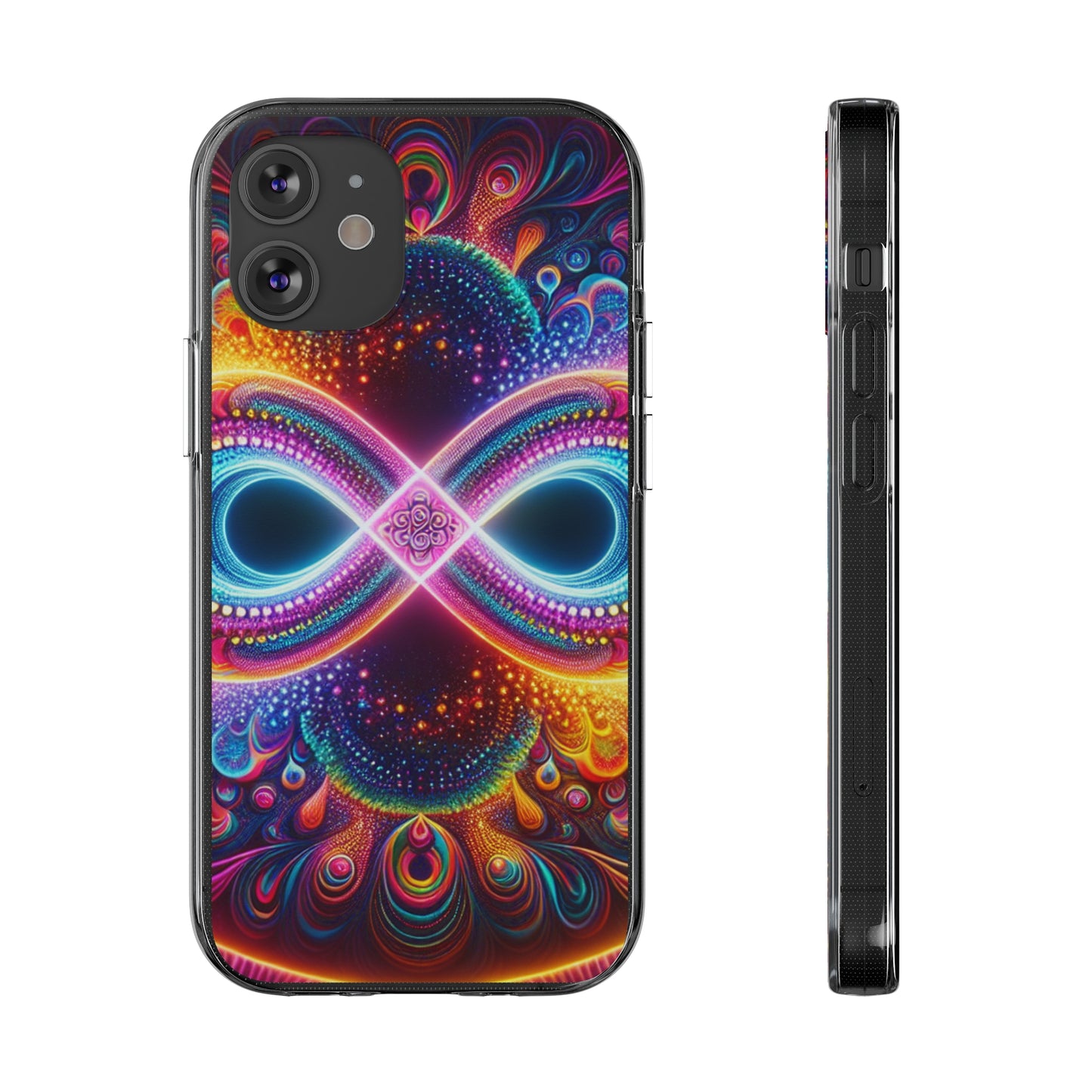 "Neon Psychedelic Infinity" Infinity Patterns Art Polycarbonate Phone Case