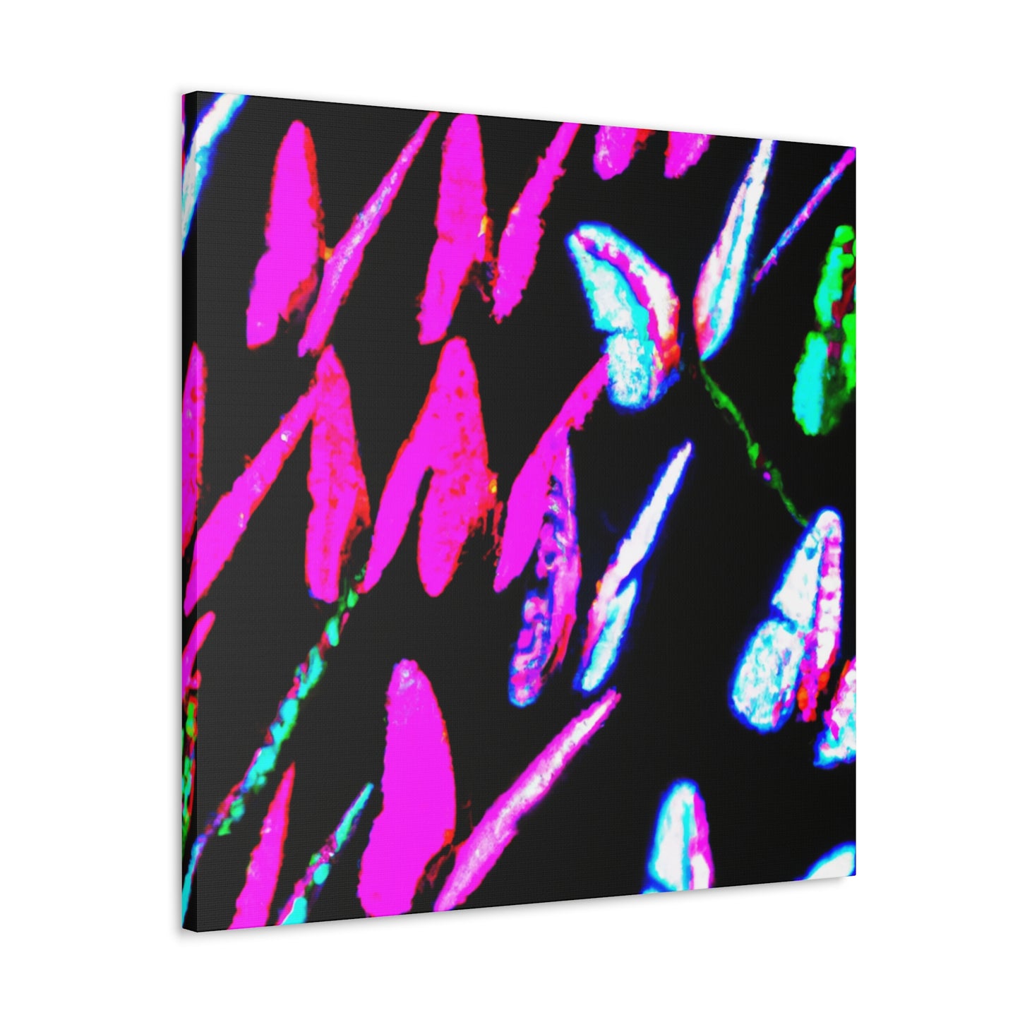 "Neon-Butterfly Prism" Neon Butterflies  Art Canvas