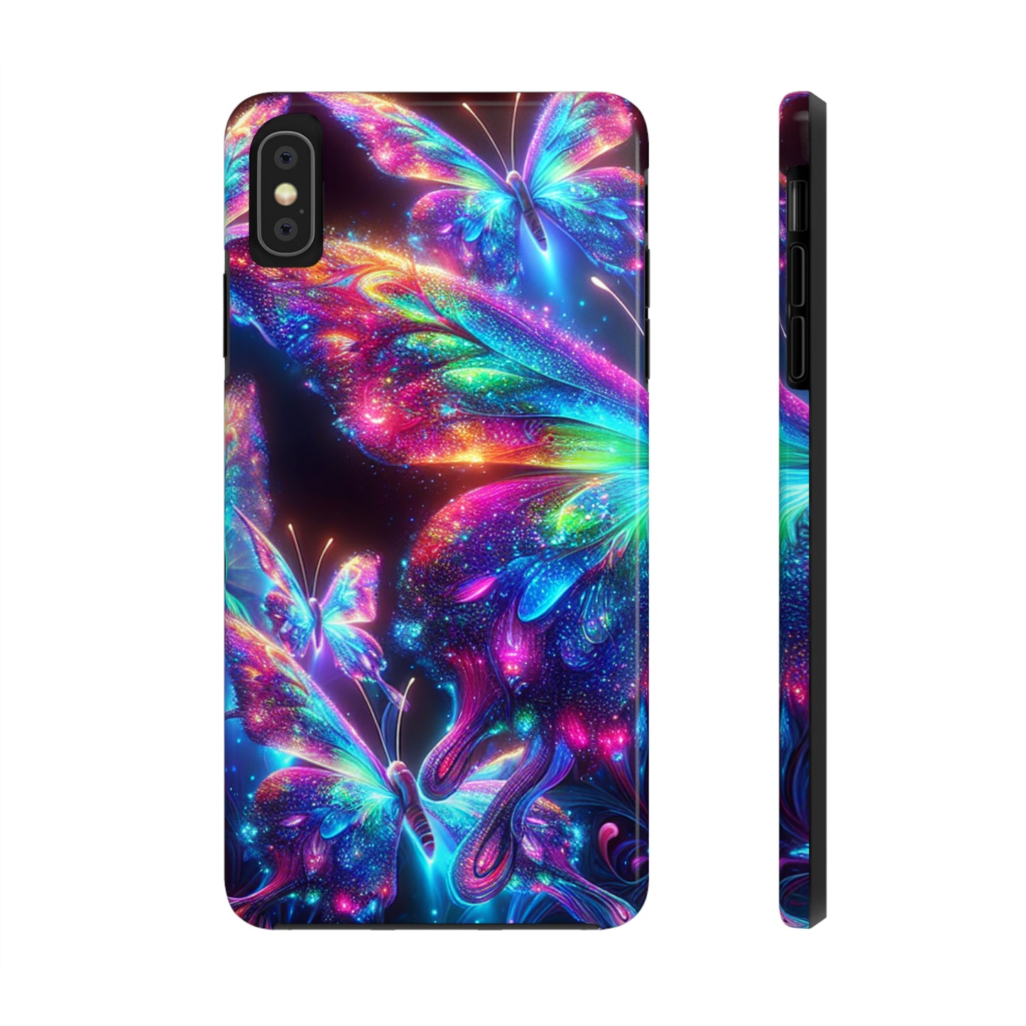 "Butterfly Prism Eruption" NEON Butterflies Tough Phone Case
