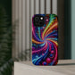 Infinite Neon Ravelry. Neon Trippy Infinity Patterns Premium Art Magsafe Magnet Tough IPhone 13 14 15 Pro Plus Max and Mini in Matte and Glossy Phone cases