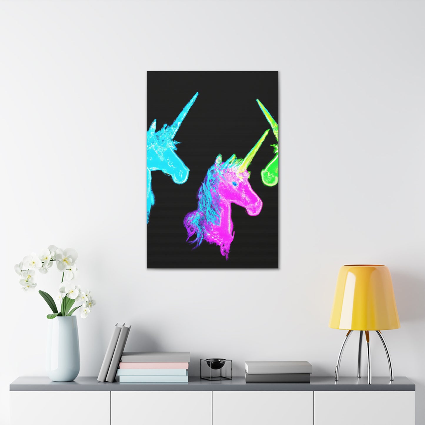 Neon Unicorn Blizzard NEON Unicorns Art Canvas