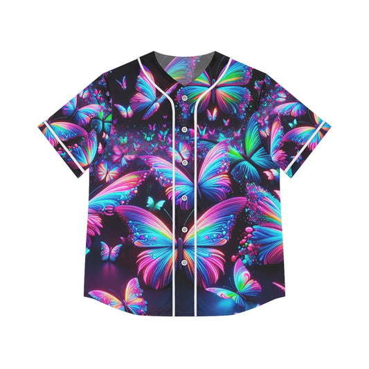 Neon Dreamscape Butterflies Neon Butterflies Womans Jersey