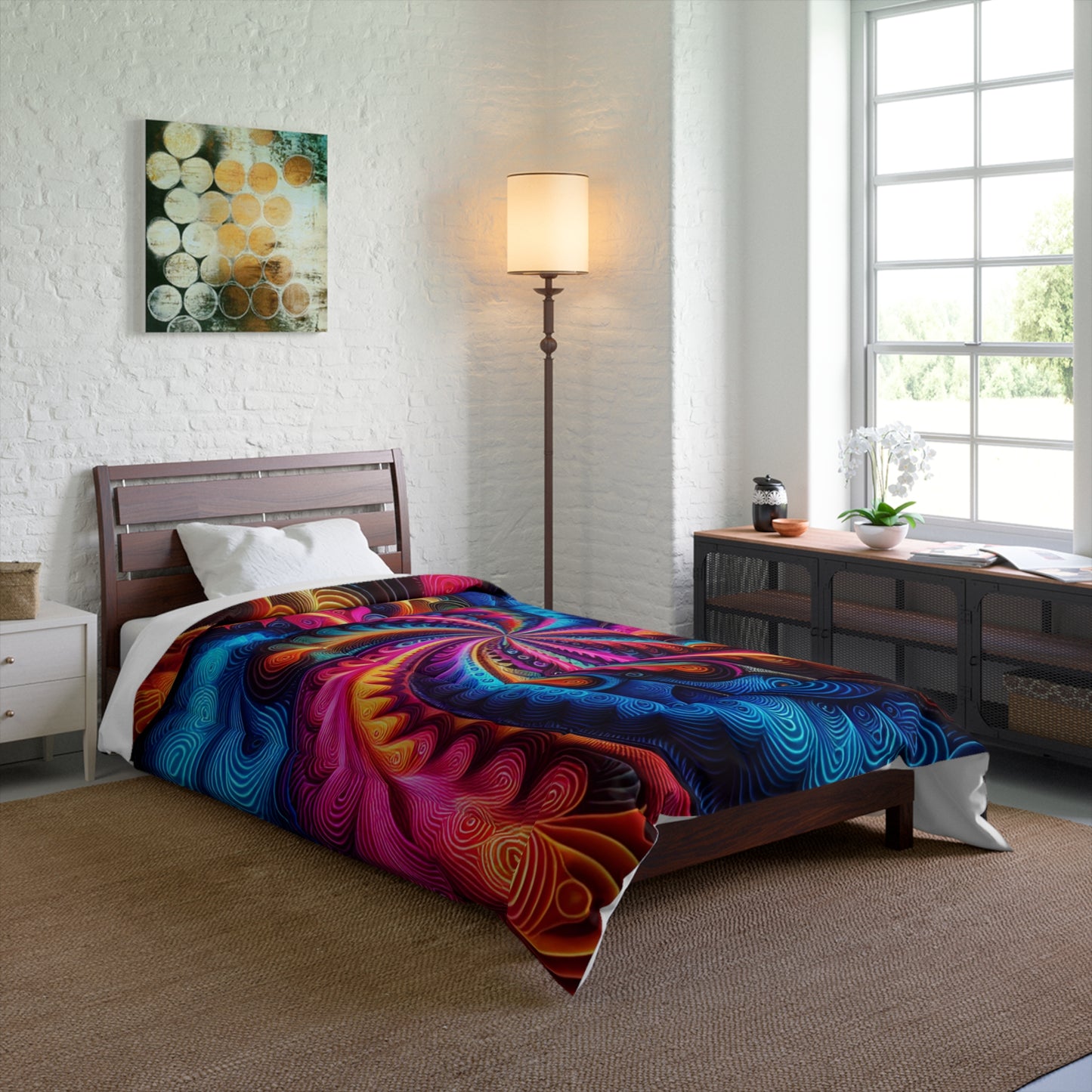 Cosmic Vibrazionz. Trippy Infinity Patterns Comforter Blanket