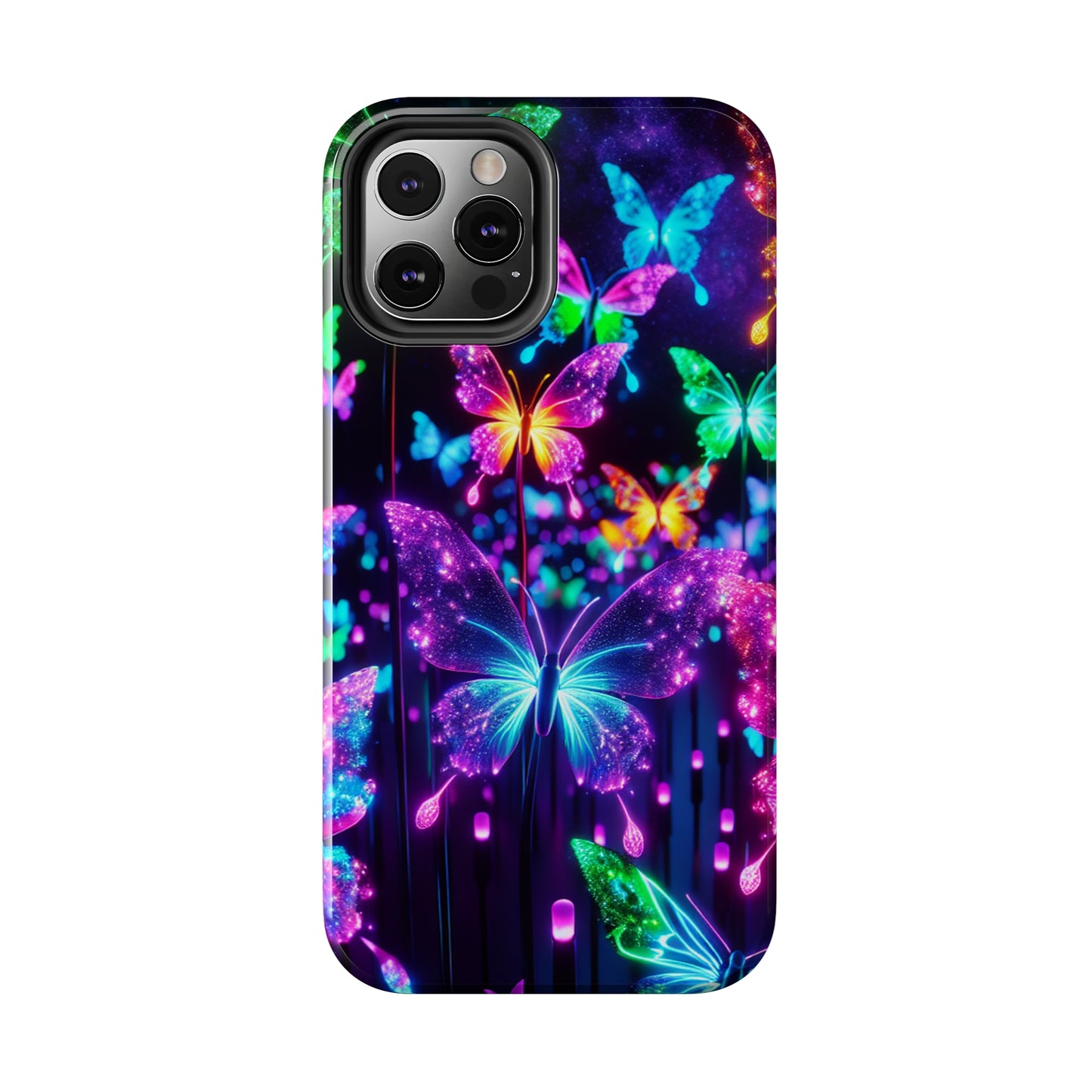 "Vibrance in Flight" NEON Butterflies Tough Phone Case