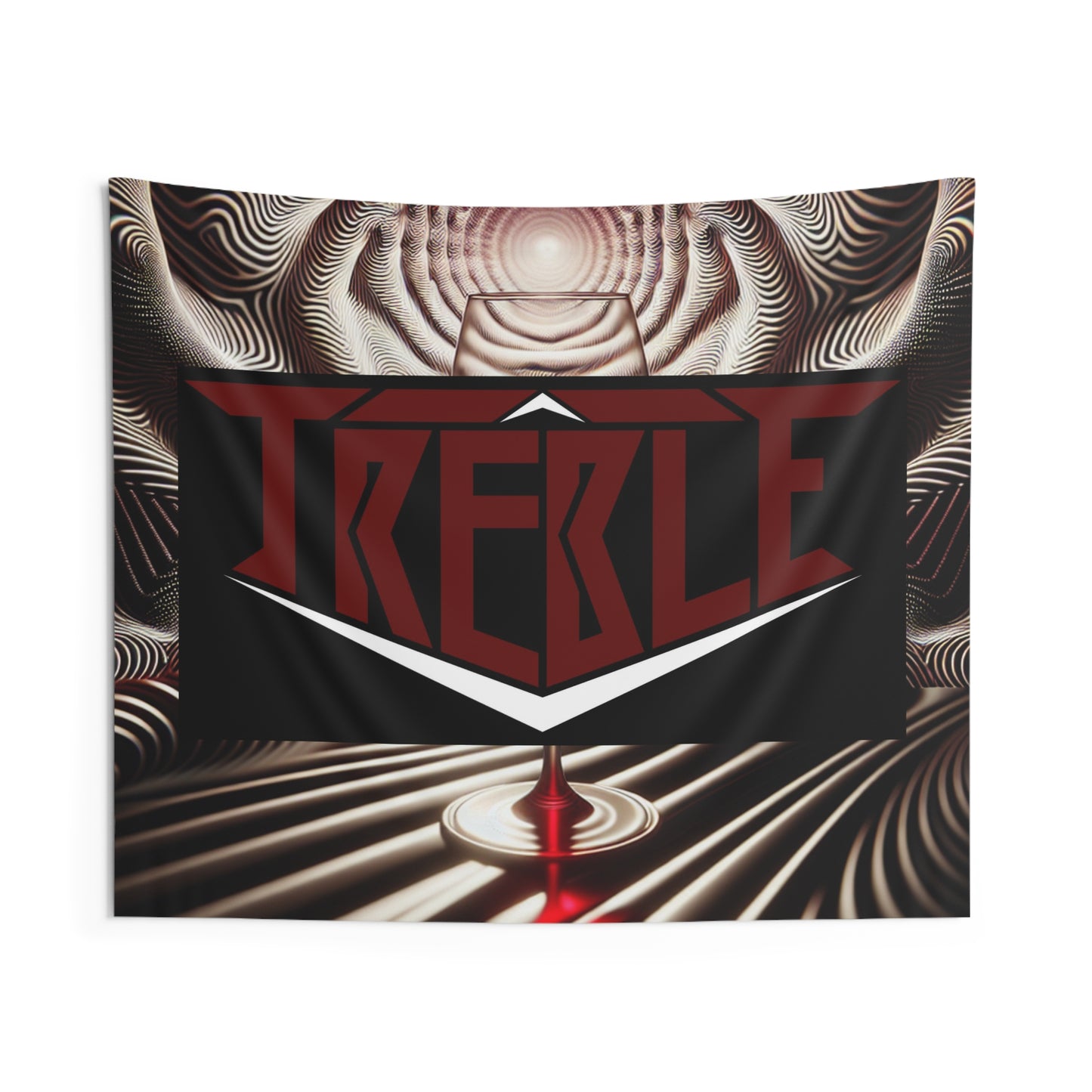 Treble Vino Void Vortex Red & Black Infinity Patterns Art Tapestry