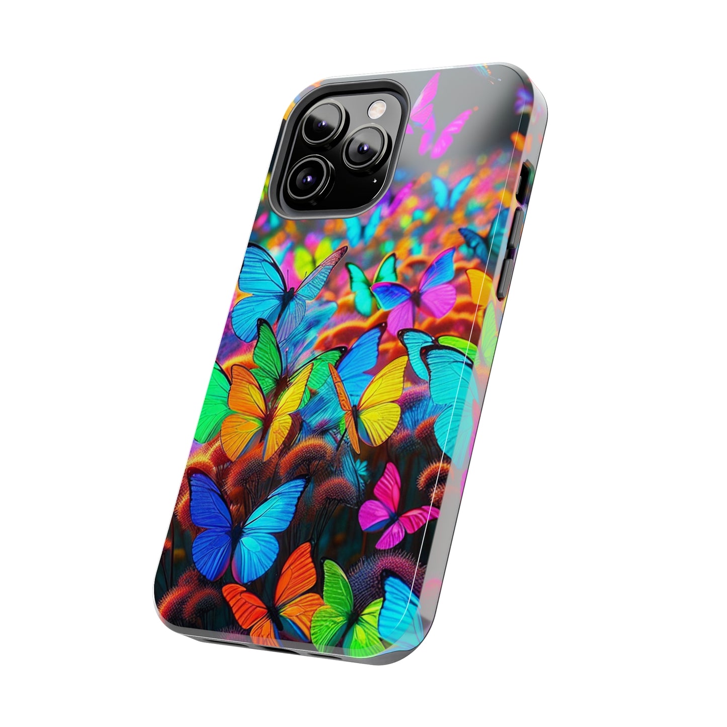 "Neon Butterfly Mural" NEON Butterflies Tough Phone Case Iphone 6 7 8 9 10 11 12 13 14 SE X XR XS Pro Max Mini Plus