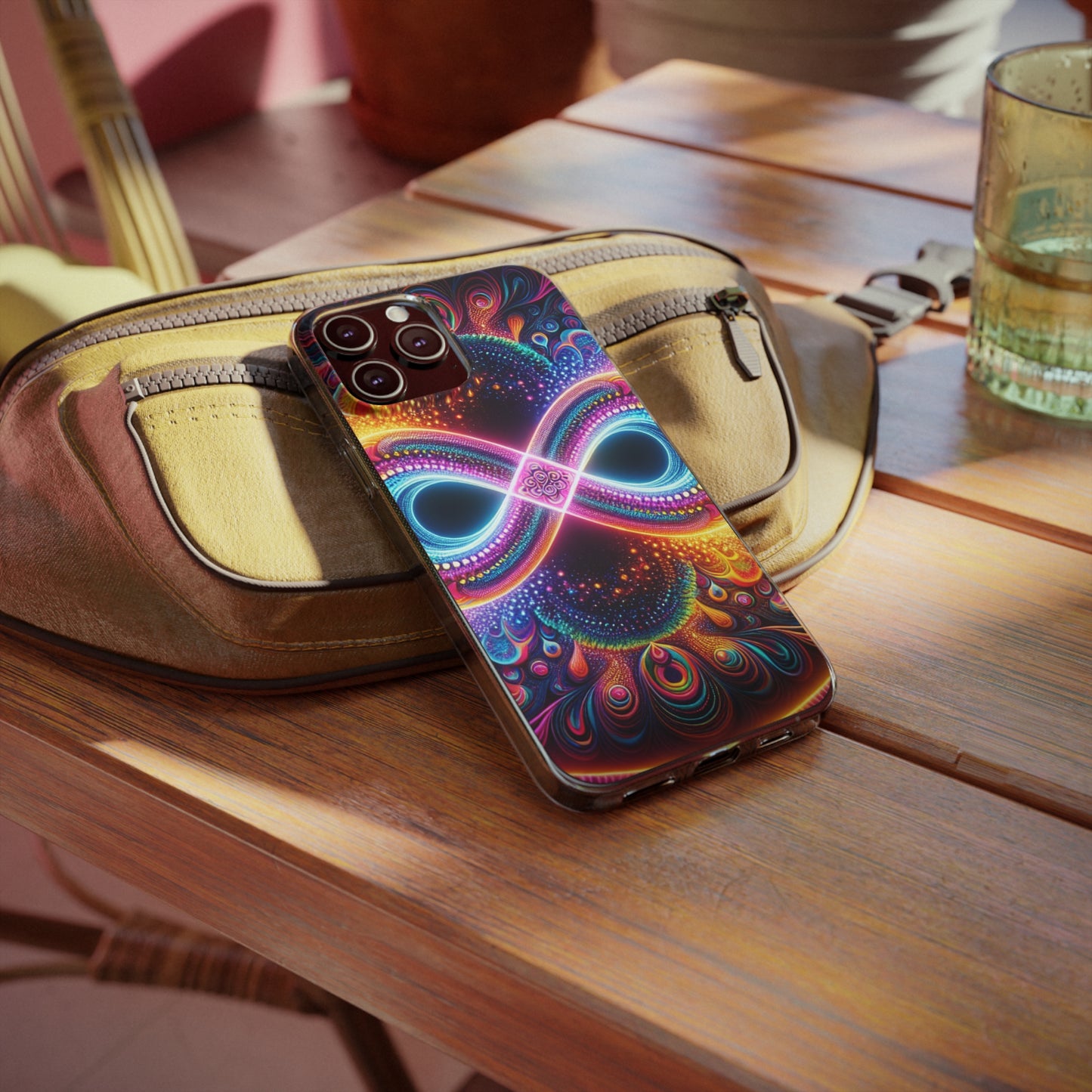 "Neon Psychedelic Infinity" Infinity Patterns Art Polycarbonate Phone Case