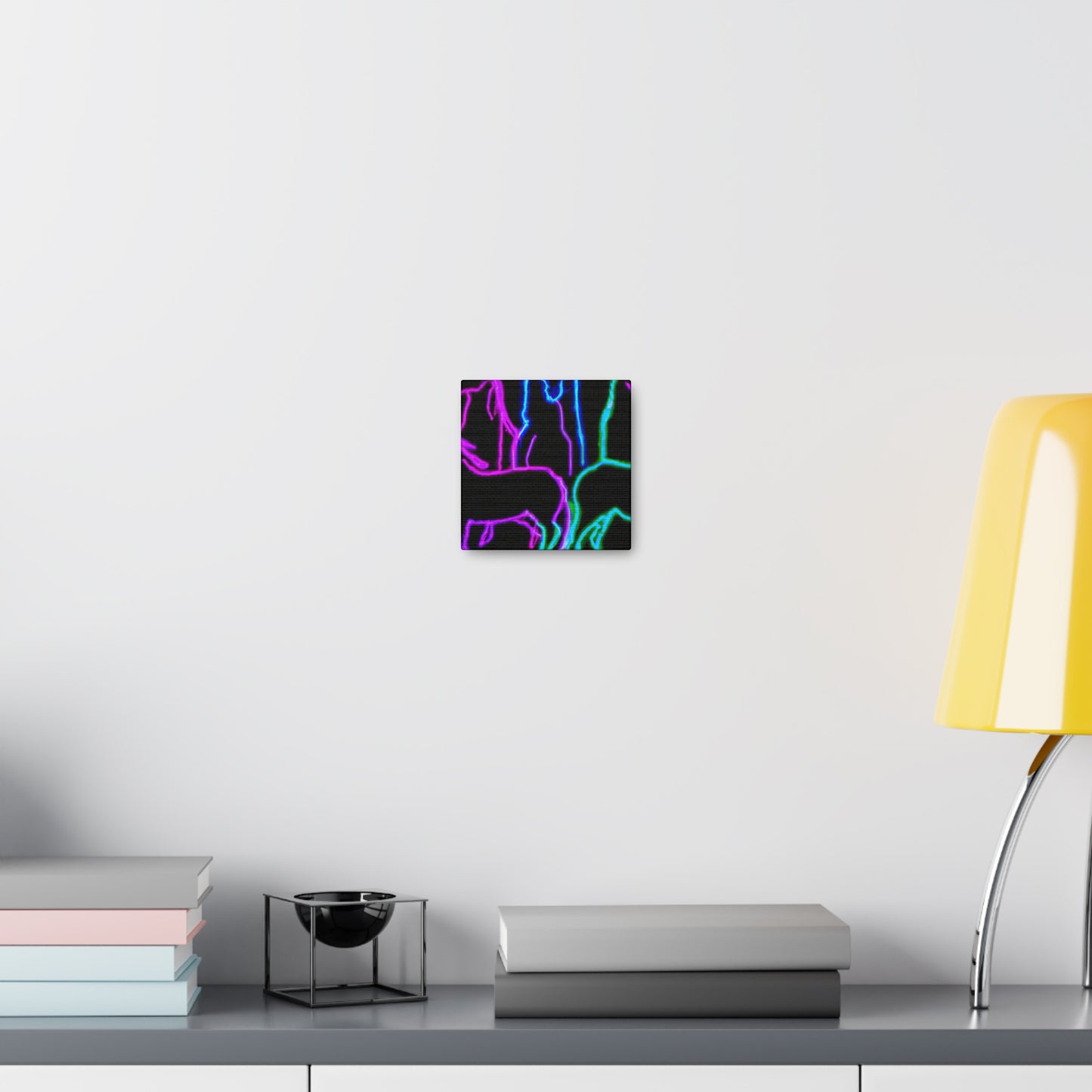 Vibrant Neon Unicornscape. NEON Unicorns Art Canvas