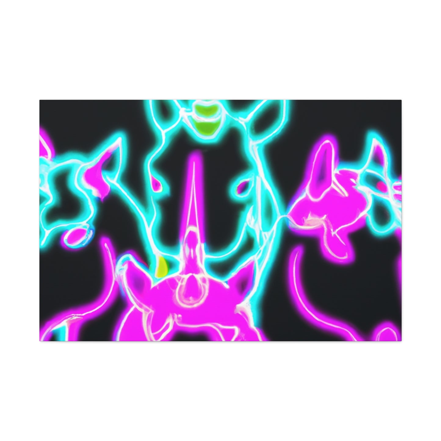Neon Unicorns Galore! NEON Unicorns Art Canvas