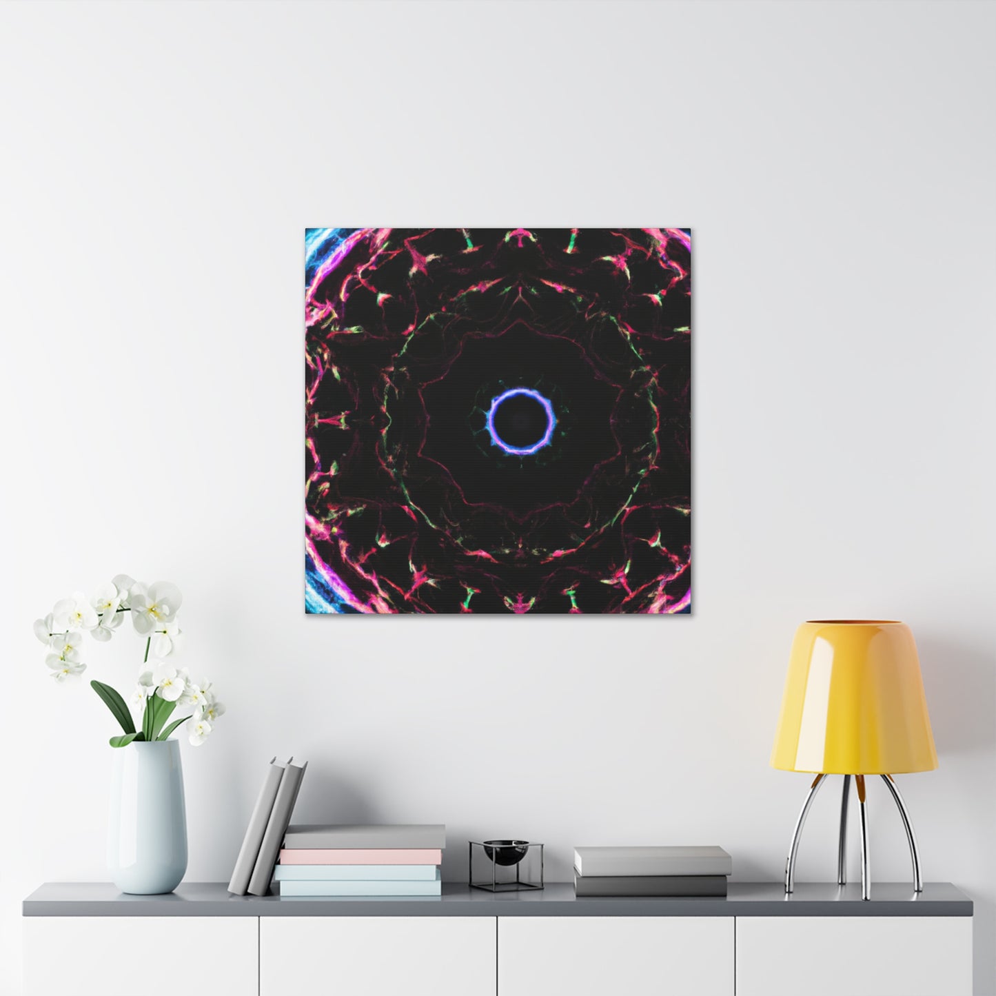Vortex of Vibrancy Trippy Infinity Patterns Art Canvas