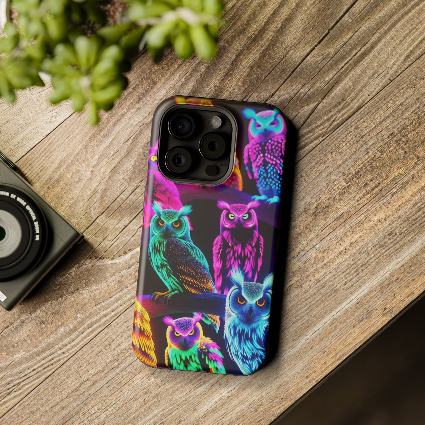 Neon Night Owls. Neon Owls Premium Art Magsafe Magnet Tough IPhone 13 14 15 Pro Plus Max and Mini in Matte and Glossy Phone cases