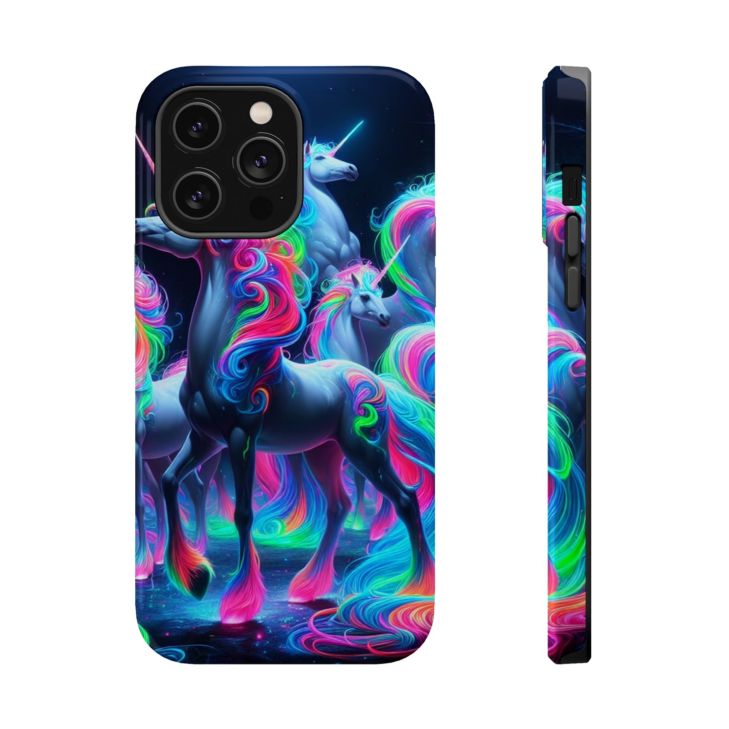 Neon Unicorn Prism. Neon Unicorns Premium Art Magsafe Magnet Tough IPhone 13 14 15 Pro Plus Max and Mini in Matte and Glossy Phone cases