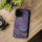 Cosmic Quasar Dreams. Neon Trippy Infinity Patterns Premium Art Magsafe Magnet Tough IPhone 13 14 15 Pro Plus Max and Mini in Matte and Glossy Phone cases