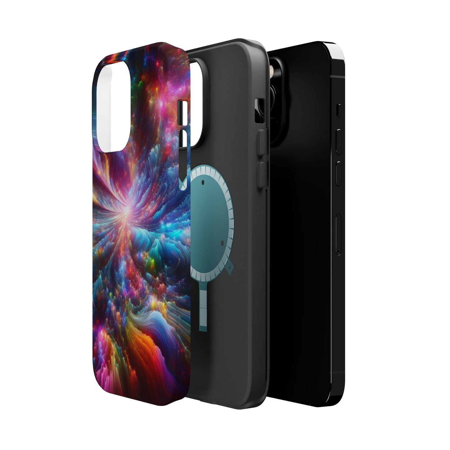 Neon Infinity Chromadrift. Neon Trippy Infinity Patterns Premium Art Magsafe Magnet Tough IPhone 13 14 15 Pro Plus Max and Mini in Matte and Glossy Phone cases
