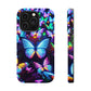 "Neon Butterflies in the Night Sky" Neon Butterflies Premium Art Magsafe Magnet Tough IPhone 13 14 15 Pro Plus Max and Mini in Matte and Glossy Phone cases