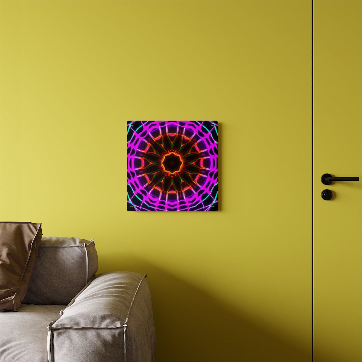 Neon Infinity Reverie. Trippy Infinity Patterns Acrylic Art Panel