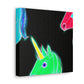 "Neon Rainbow Unicorn Cluster" NEON Unicorns Art Canvas