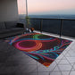 Neon Vortex Infinity. Infinity Patterns Outdoor Rug