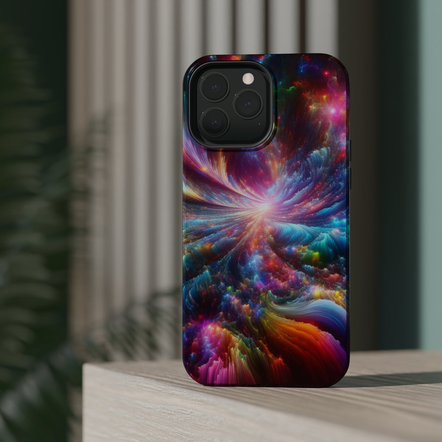 Neon Infinity Chromadrift. Neon Trippy Infinity Patterns Premium Art Magsafe Magnet Tough IPhone 13 14 15 Pro Plus Max and Mini in Matte and Glossy Phone cases