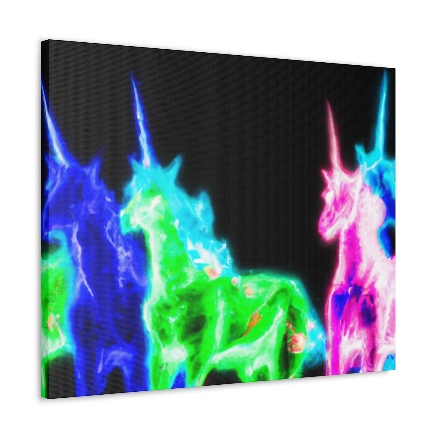 Enchanted Neon Dreamscape NEON Unicorns Art Canvas