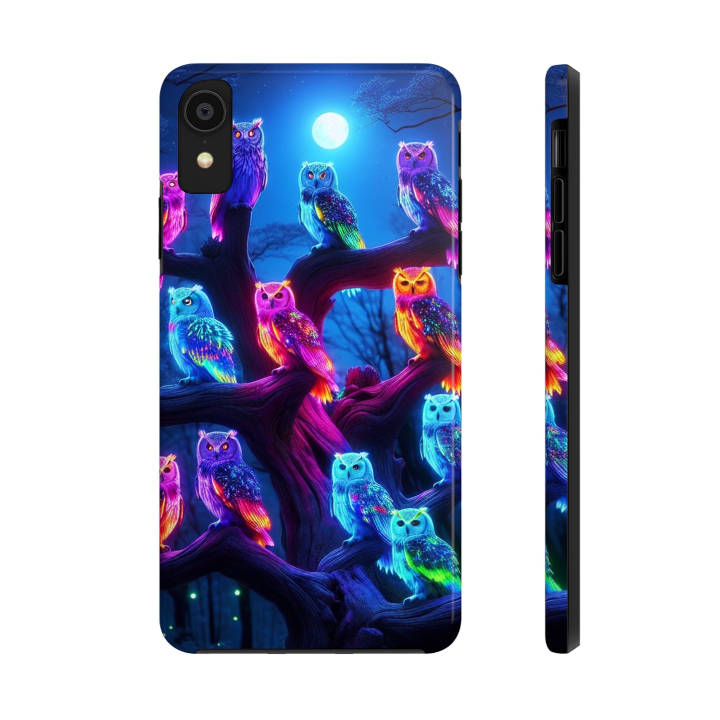 "Neon Nocturne" NEON Owls Tough Phone Case