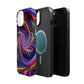 Vivid Psychedelic Cosmic Euphoria. Neon Trippy Infinity Patterns Premium Art Magsafe Magnet Tough IPhone 13 14 15 Pro Plus Max and Mini in Matte and Glossy Phone cases