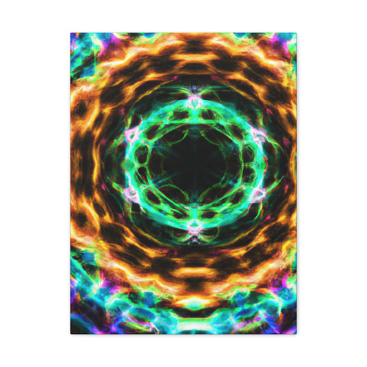 Galactic Neon Hyperspace Splatter. Trippy Infinity Patterns Art Canvas