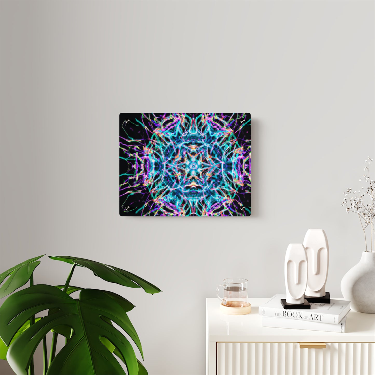 Neon Infinity Vibes. Trippy Infinity Patterns Acrylic Art Panel