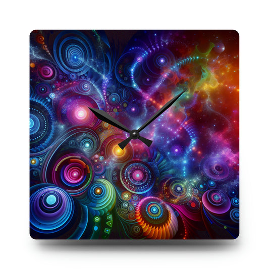 Neon Infinity Toonz. Infinity Patterns Art Acrylic Clock