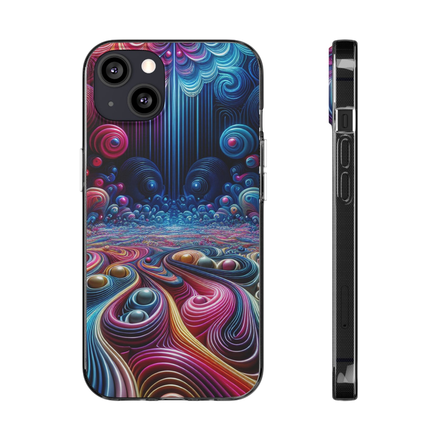 Mesmerizing Neon Infinity Infinity Patterns Art Polycarbonate Phone Case Samsung Galaxy s21 s22 Google Pixel 6 Iphone 11 12 13 14 Pro Max Mini Plus