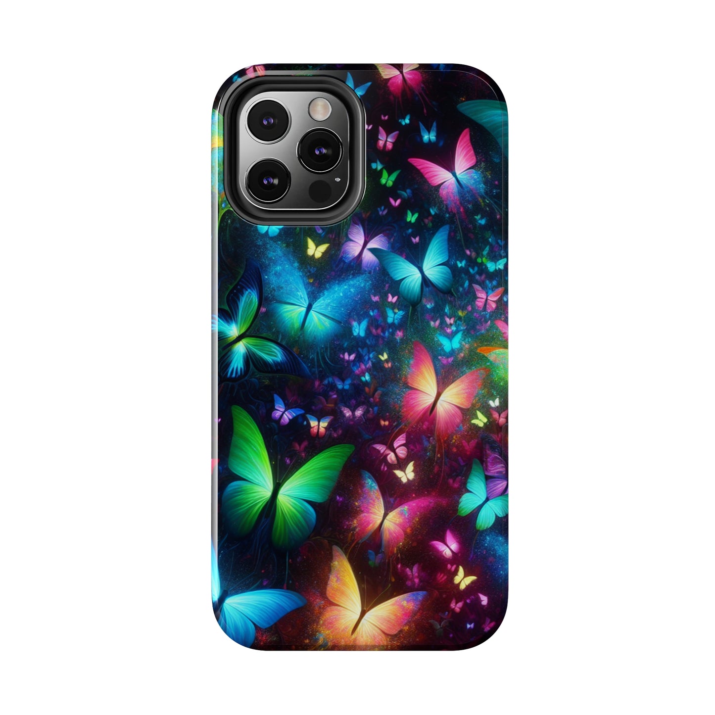Neon Rainbow Flutterings NEON Butterflies Tough Phone Case