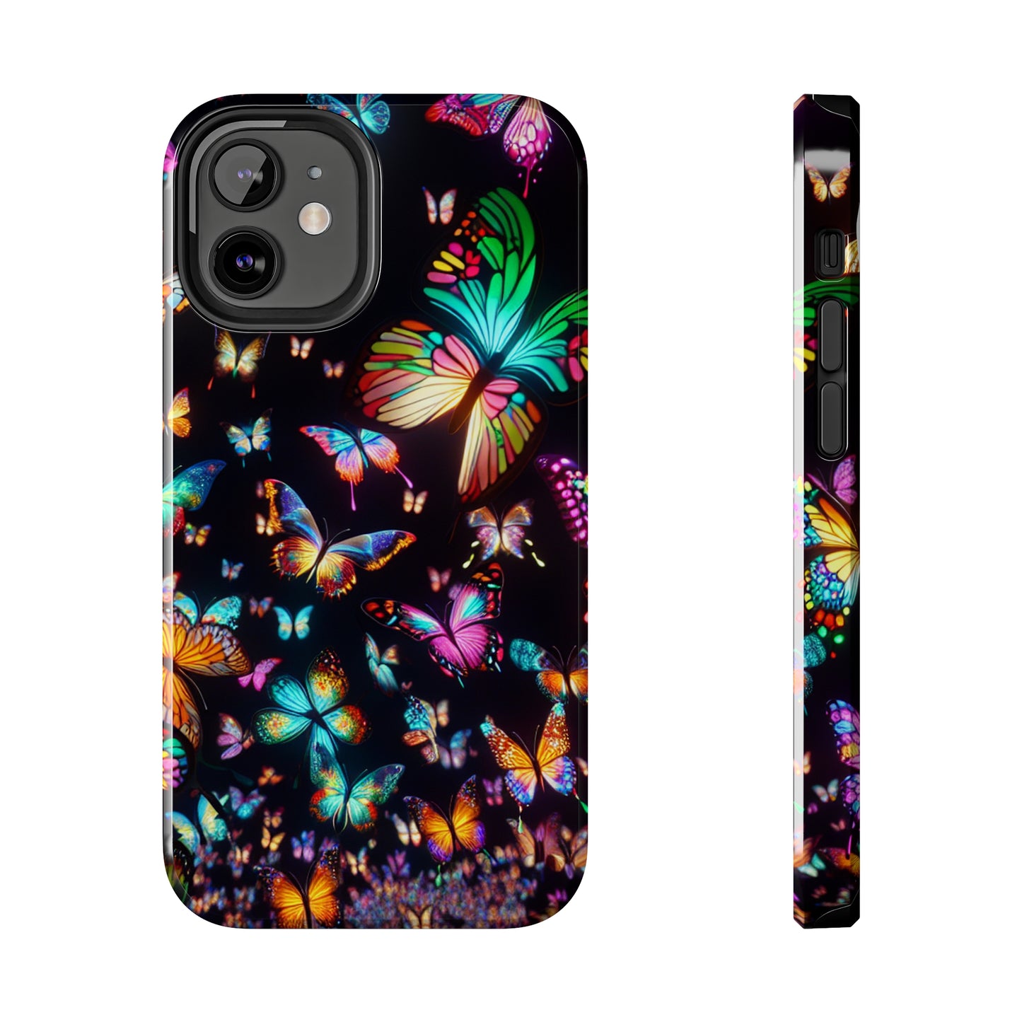 Neon Butterflies Dance NEON Butterflies Tough Phone Case Iphone 6 7 8 9 10 11 12 13 14 SE X XR XS Pro Max Mini Plus