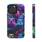"Vivid Neon Nocturnal Symphony" NEON Owls Tough Phone Case
