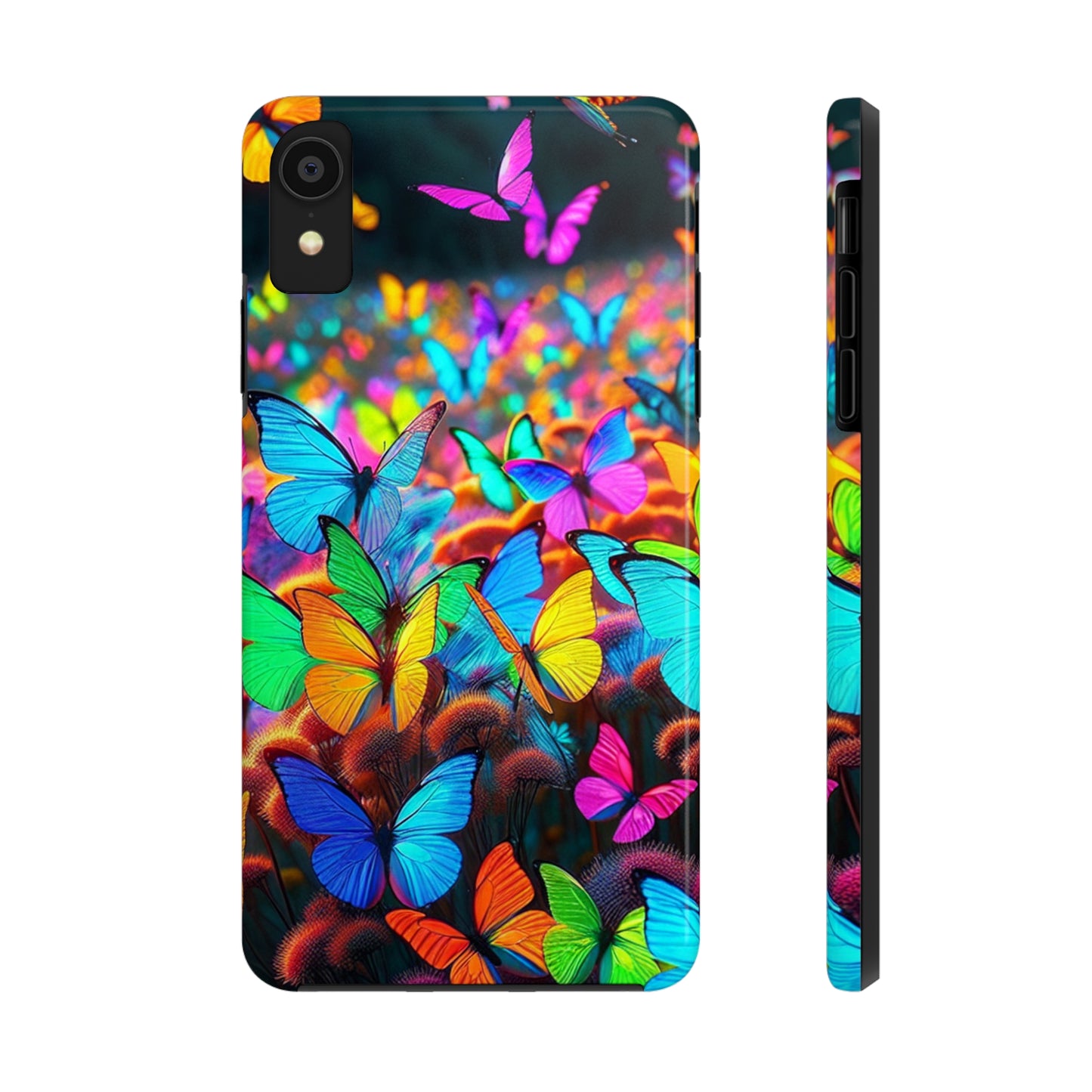 "Neon Butterfly Mural" NEON Butterflies Tough Phone Case Iphone 6 7 8 9 10 11 12 13 14 SE X XR XS Pro Max Mini Plus