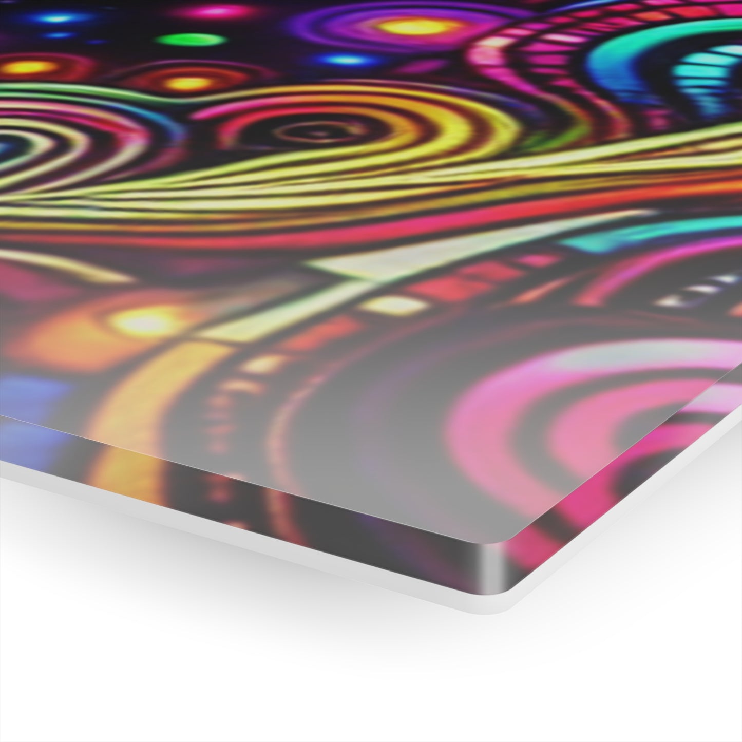 Vibrant Infinity Voyage. Trippy infity Pattern 1/4" Glossy Acrylic Art