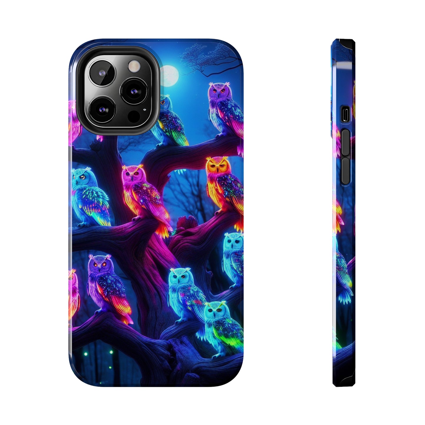 "Neon Nocturne" NEON Owls Tough Phone Case