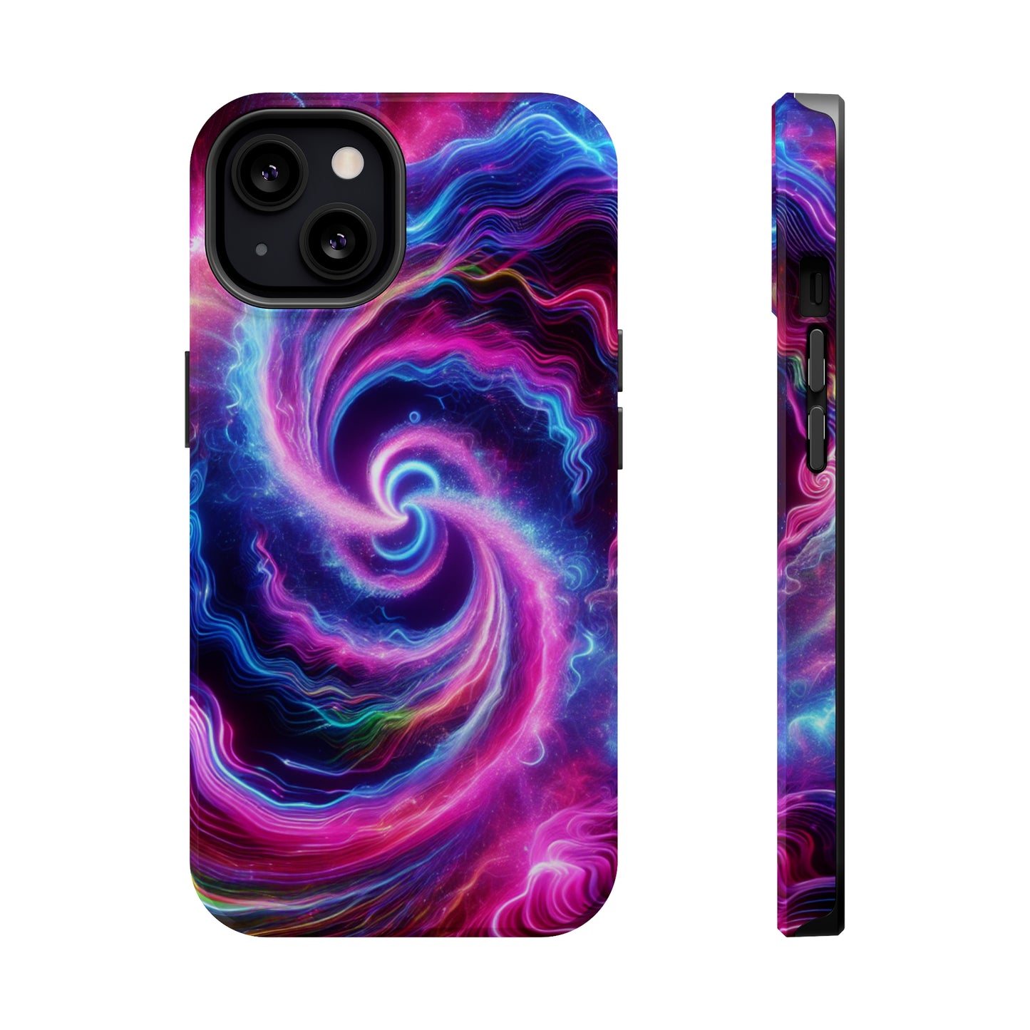 Infinite Neon Horizon Neon Trippy Infinity Patterns Premium Art Magsafe Magnet Tough IPhone 13 14 15 Pro Plus Max and Mini in Matte and Glossy Phone cases